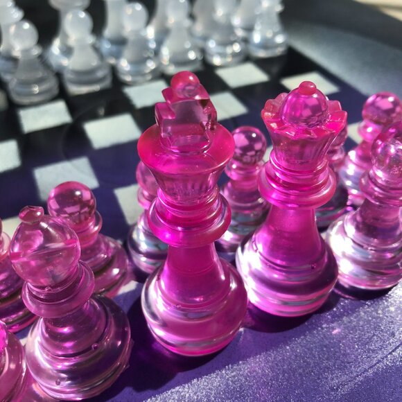 Vinyl Chess Set - Purple and Black