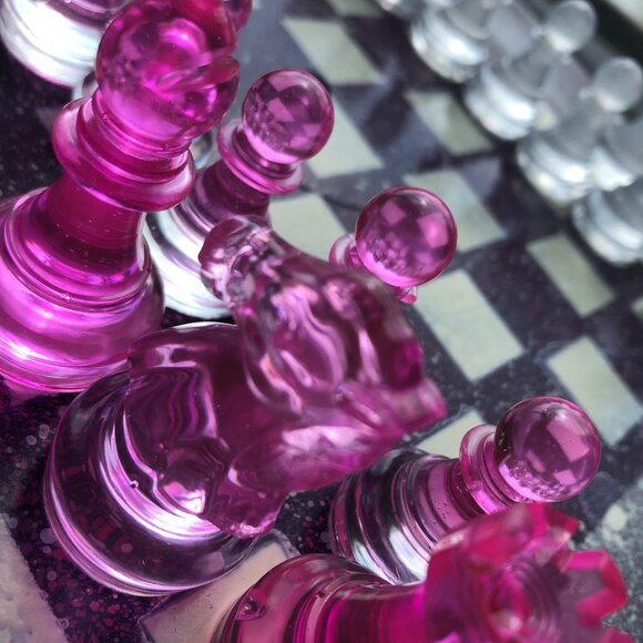 Vinyl Chess Set - Purple Stars