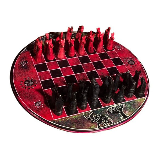 African Vintage Chess Set - Kenyan Chess Board