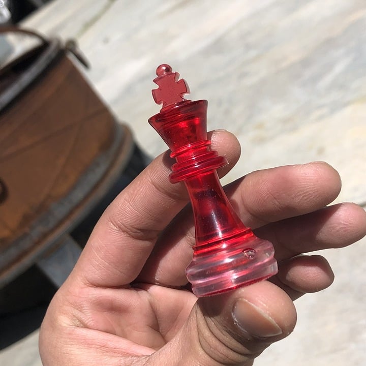 Handmade Resin Chess Set - Red Space