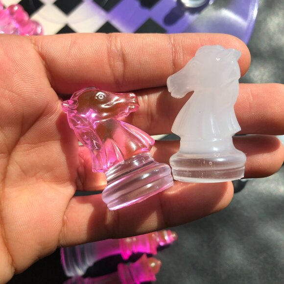 Vinyl Chess Set - Purple and White