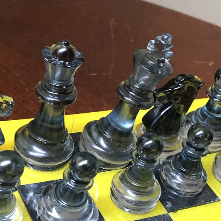 Handmade Resin Chess Set - Steeler Colors