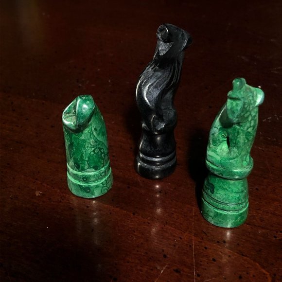 African Vintage Chess Set - Chill Green Chess Board