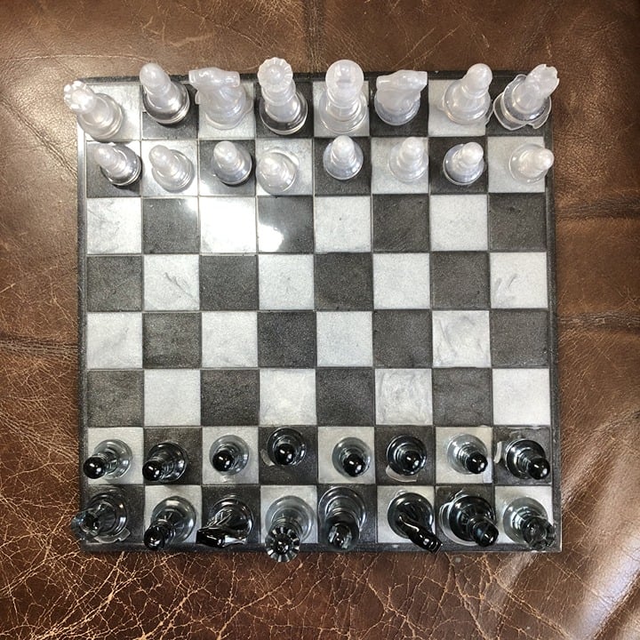 Handmade Resin Chess Set - Black/White