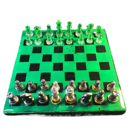 Resin Chess Set - Green and Black