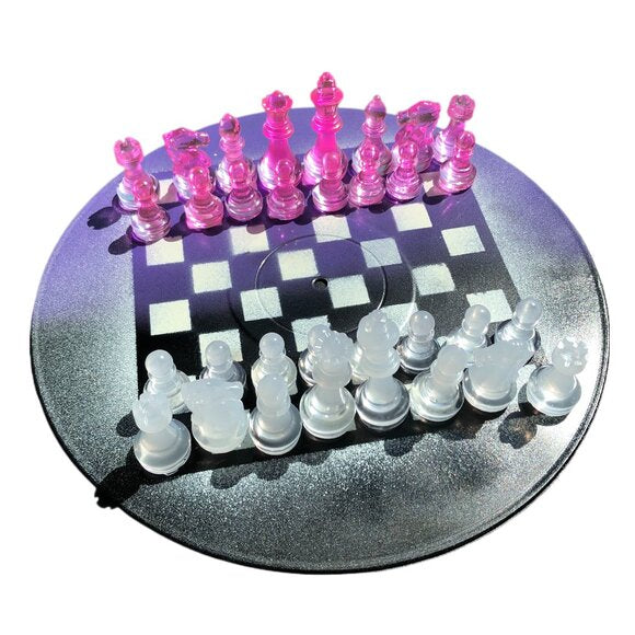 Vinyl Chess Set - Purple and Black