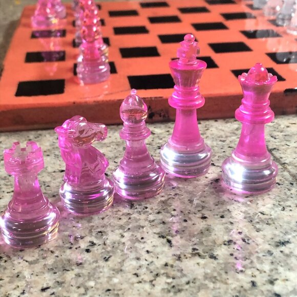 Resin Chess Set - Premium Pink