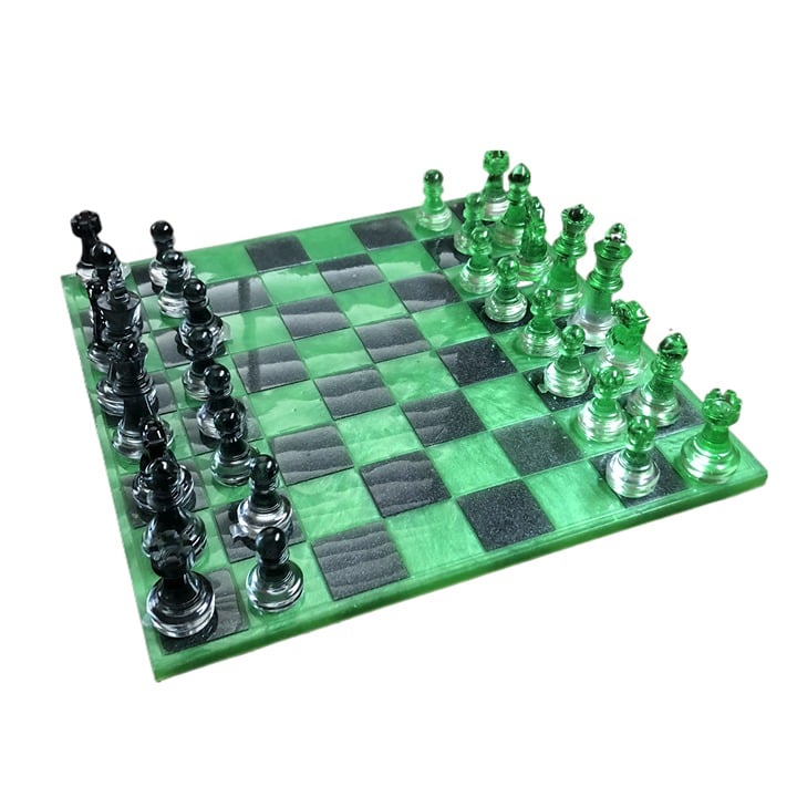 Handmade Resin Chess Set - Candy Green