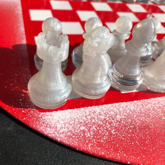 Vinyl Chess Set - Deluxe Red