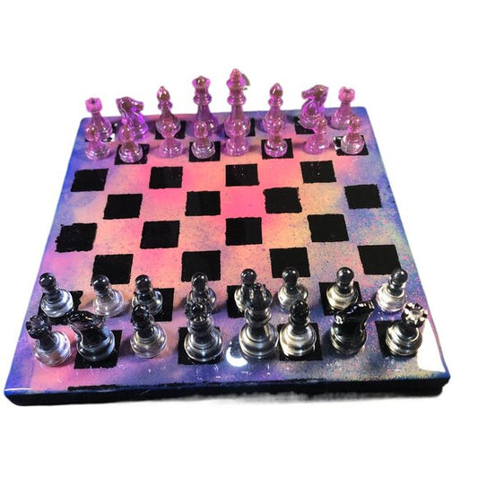 Resin Chess Set - Galaxy Purple